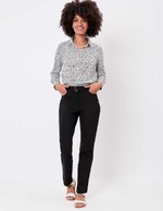 Fitted belted stretch cotton trousers femme La Fiancée