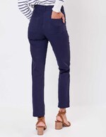 Fitted belted stretch cotton trousers femme La Fiancée