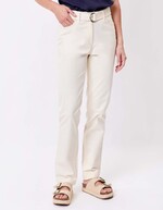 Fitted belted stretch cotton trousers femme La Fianc&eacute;e