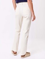 Fitted belted stretch cotton trousers femme La Fianc&eacute;e