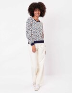 Printed organic cotton crewneck sweatshirt femme La Fiancée
