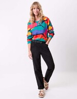 Printed organic cotton crewneck sweatshirt femme La Fiancée