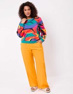 Printed organic cotton crewneck sweatshirt femme La Fiancée
