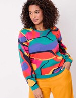 Printed organic cotton crewneck sweatshirt femme La Fiancée