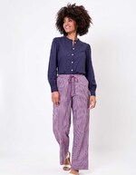 Striped organic cotton trousers femme La Fiancée