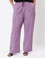 Striped organic cotton trousers femme La Fiancée