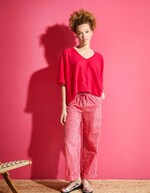 Striped organic cotton trousers femme La Fiancée