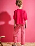 Striped organic cotton trousers femme La Fiancée