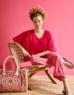 Striped organic cotton trousers femme La Fiancée