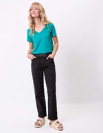 Fitted stretch cotton trousers femme La Fiancée