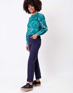Fitted stretch cotton trousers femme La Fiancée