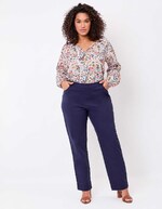 Fitted stretch cotton trousers femme La Fiancée
