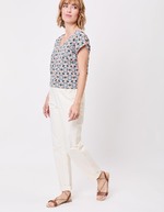 Fitted stretch cotton trousers femme La Fiancée