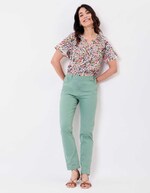Fitted stretch cotton trousers femme La Fiancée