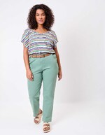Fitted stretch cotton trousers femme La Fiancée