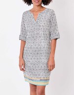 Organic cotton voile Tunisian collar dress femme La Fiancée