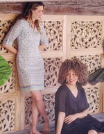 Organic cotton voile Tunisian collar dress femme La Fiancée