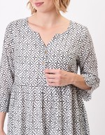 Long printed cotton voile dress femme La Fianc&eacute;e