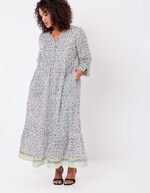 Long printed cotton voile dress femme La Fianc&eacute;e