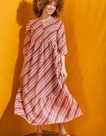 Long printed cotton voile dress femme La Fianc&eacute;e