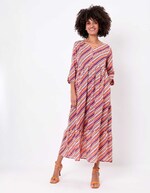 Long printed cotton voile dress femme La Fianc&eacute;e