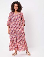 Long printed cotton voile dress femme La Fianc&eacute;e