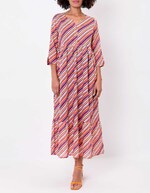 Long printed cotton voile dress femme La Fianc&eacute;e