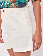 Plain cotton elastane shorts femme La Fiancée