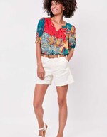 Plain cotton elastane shorts femme La Fiancée