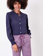 Organic cotton macramé shirt femme La Fiancée