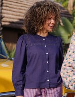 Organic cotton macramé shirt femme La Fiancée
