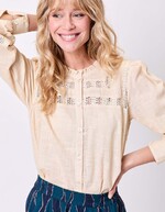 Organic cotton macramé shirt femme La Fiancée