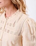 Organic cotton macramé shirt femme La Fiancée