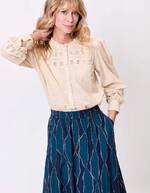 Organic cotton macramé shirt femme La Fiancée