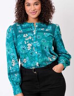 Organic cotton macramé shirt femme La Fiancée