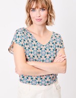 Organic cotton V-neck T-shirt femme La Fiancée