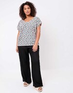 Organic cotton V-neck T-shirt femme La Fiancée