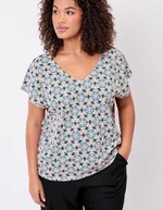 Organic cotton V-neck T-shirt femme La Fiancée