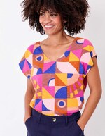 Organic cotton V-neck T-shirt femme La Fiancée