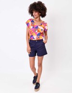 Organic cotton V-neck T-shirt femme La Fiancée