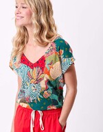 Organic cotton V-neck T-shirt femme La Fiancée