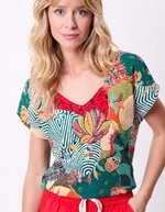 Organic cotton V-neck T-shirt femme La Fiancée