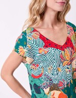 Organic cotton V-neck T-shirt femme La Fiancée