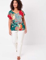 Organic cotton V-neck T-shirt femme La Fiancée