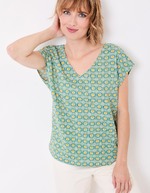 Organic cotton V-neck T-shirt femme La Fiancée