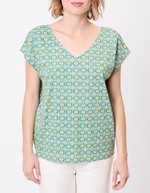 Organic cotton V-neck T-shirt femme La Fiancée