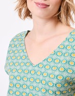 Organic cotton V-neck T-shirt femme La Fiancée