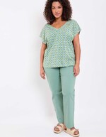 Organic cotton V-neck T-shirt femme La Fiancée