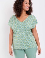 Organic cotton V-neck T-shirt femme La Fiancée