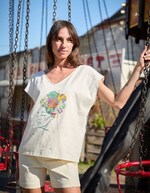 Organic cotton V-neck T-shirt femme La Fiancée